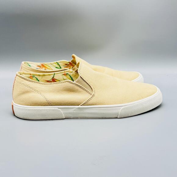 Vionic Shoes Women 10 Beige Canvas Groove Slip On Comfort Tropical Floral Lining - Picture 1 of 11